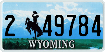 WY license plate 249784