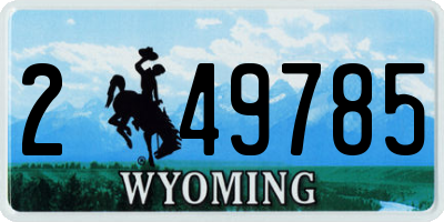 WY license plate 249785