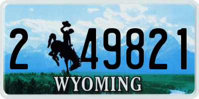 WY license plate 249821