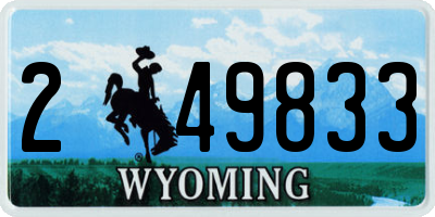 WY license plate 249833
