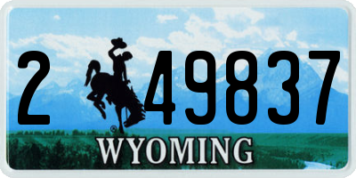 WY license plate 249837