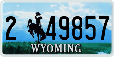 WY license plate 249857
