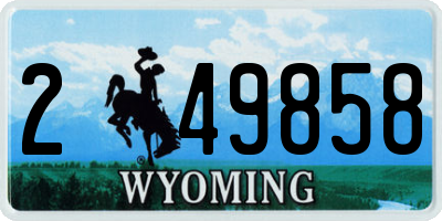 WY license plate 249858