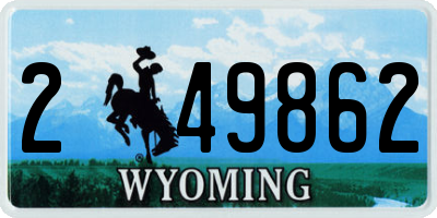 WY license plate 249862