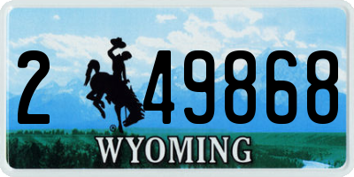 WY license plate 249868