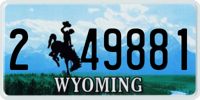 WY license plate 249881