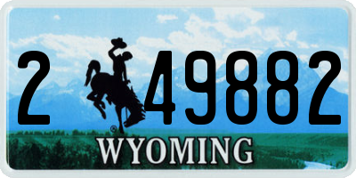 WY license plate 249882