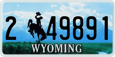WY license plate 249891
