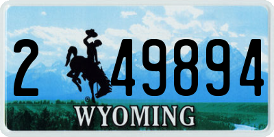 WY license plate 249894