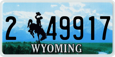 WY license plate 249917