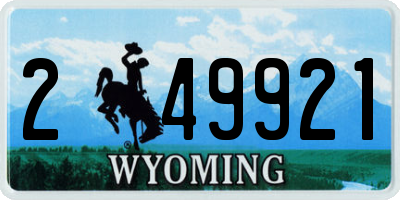 WY license plate 249921