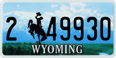 WY license plate 249930