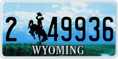 WY license plate 249936