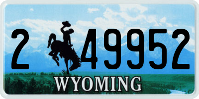 WY license plate 249952