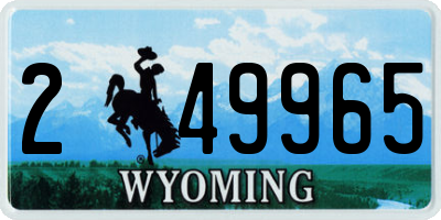 WY license plate 249965