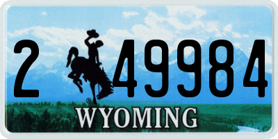 WY license plate 249984