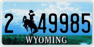 WY license plate 249985