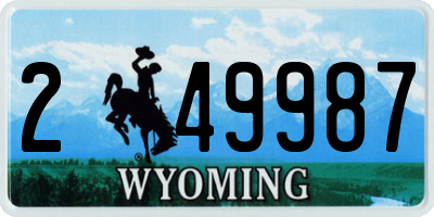 WY license plate 249987