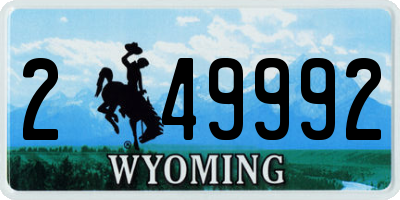 WY license plate 249992