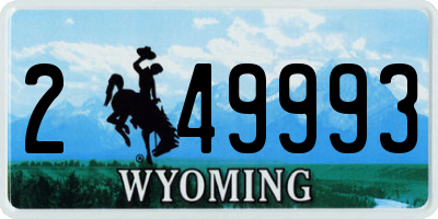 WY license plate 249993