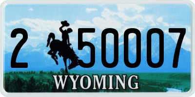 WY license plate 250007