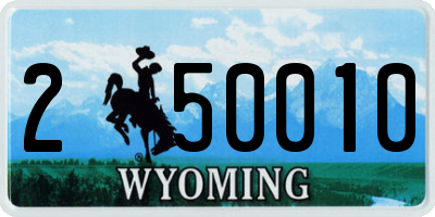 WY license plate 250010