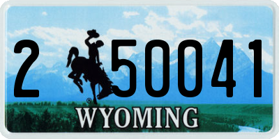 WY license plate 250041