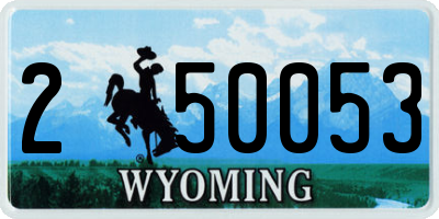WY license plate 250053