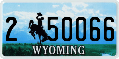 WY license plate 250066