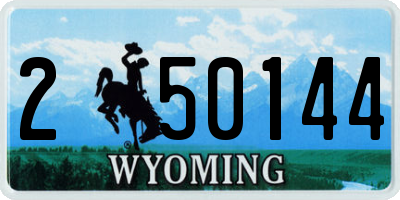 WY license plate 250144