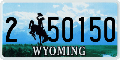 WY license plate 250150
