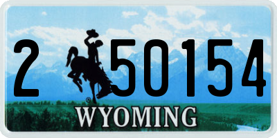 WY license plate 250154