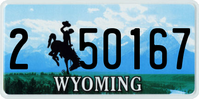 WY license plate 250167