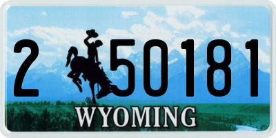 WY license plate 250181