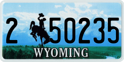 WY license plate 250235