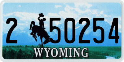 WY license plate 250254