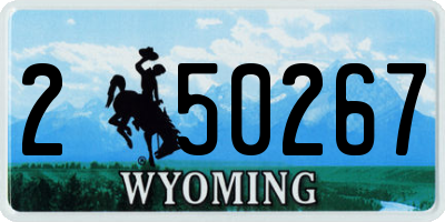 WY license plate 250267