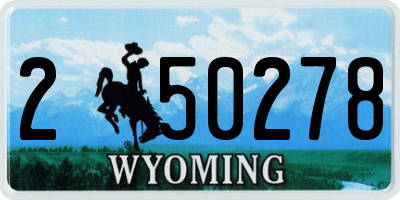 WY license plate 250278