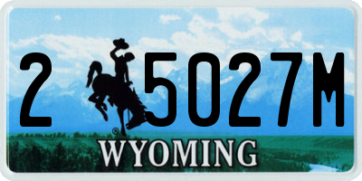 WY license plate 25027M