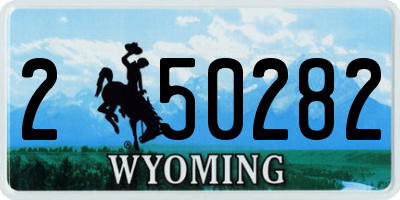 WY license plate 250282
