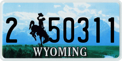 WY license plate 250311