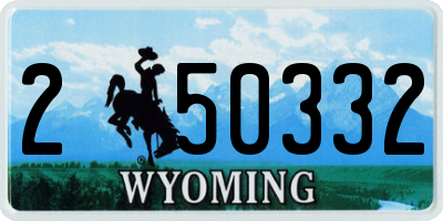 WY license plate 250332