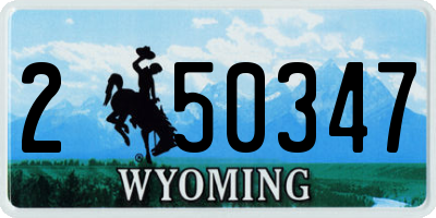 WY license plate 250347