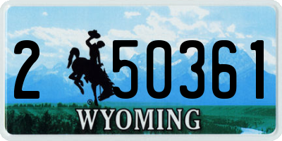 WY license plate 250361