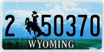 WY license plate 250370