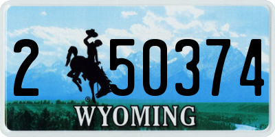 WY license plate 250374