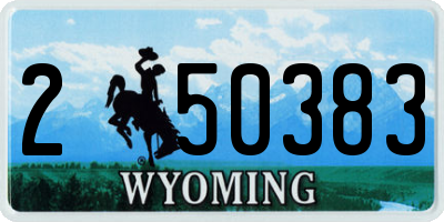 WY license plate 250383