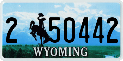 WY license plate 250442