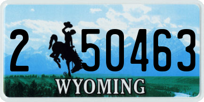 WY license plate 250463
