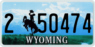 WY license plate 250474